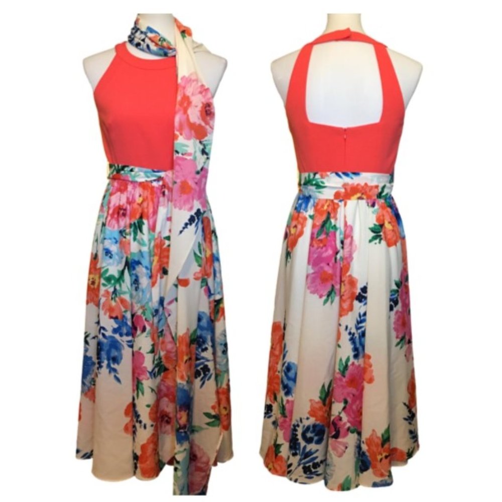Eliza J. Awesome Coral Floral Dress!   Size 2